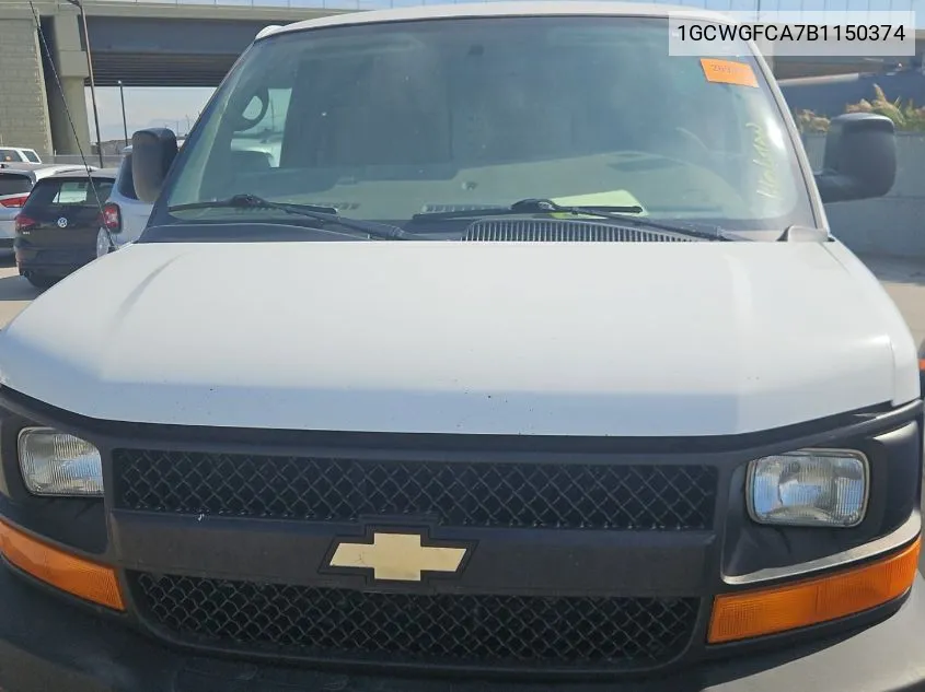 2011 Chevrolet Express G2500 VIN: 1GCWGFCA7B1150374 Lot: 40639371