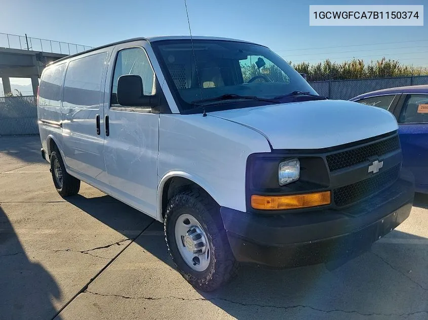 2011 Chevrolet Express G2500 VIN: 1GCWGFCA7B1150374 Lot: 40639371