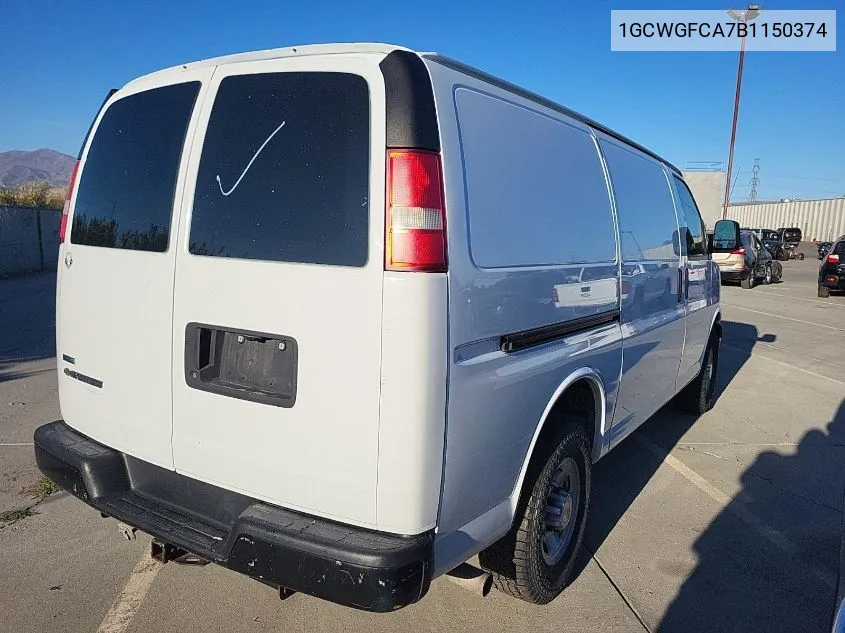 2011 Chevrolet Express G2500 VIN: 1GCWGFCA7B1150374 Lot: 40639371