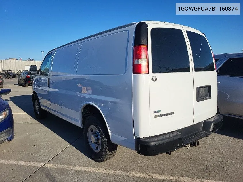 2011 Chevrolet Express G2500 VIN: 1GCWGFCA7B1150374 Lot: 40639371