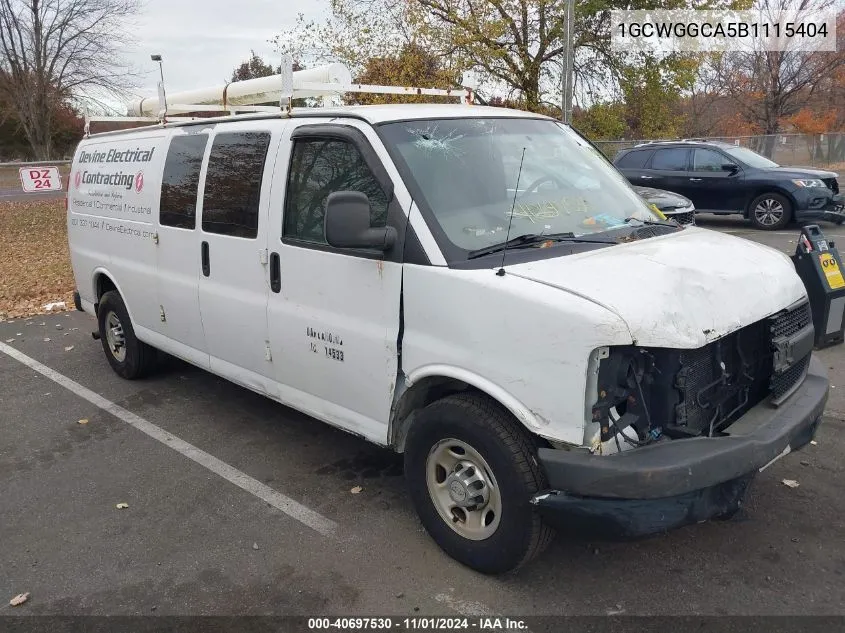 2011 Chevrolet Express 2500 Work Van VIN: 1GCWGGCA5B1115404 Lot: 40697530