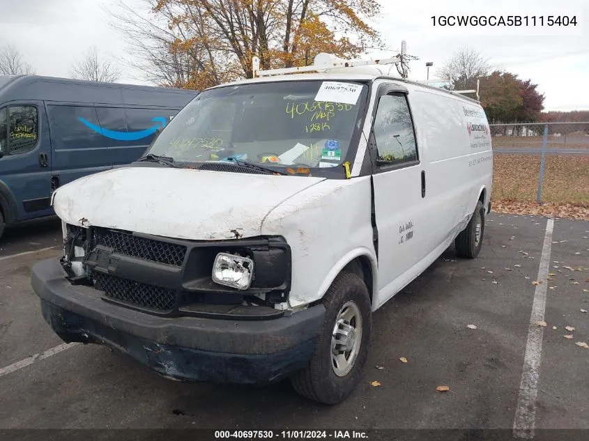 2011 Chevrolet Express 2500 Work Van VIN: 1GCWGGCA5B1115404 Lot: 40697530