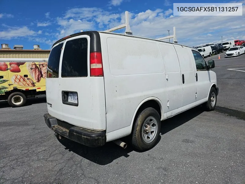 2011 Chevrolet Express 1500 Work Van VIN: 1GCSGAFX5B1131257 Lot: 40701698