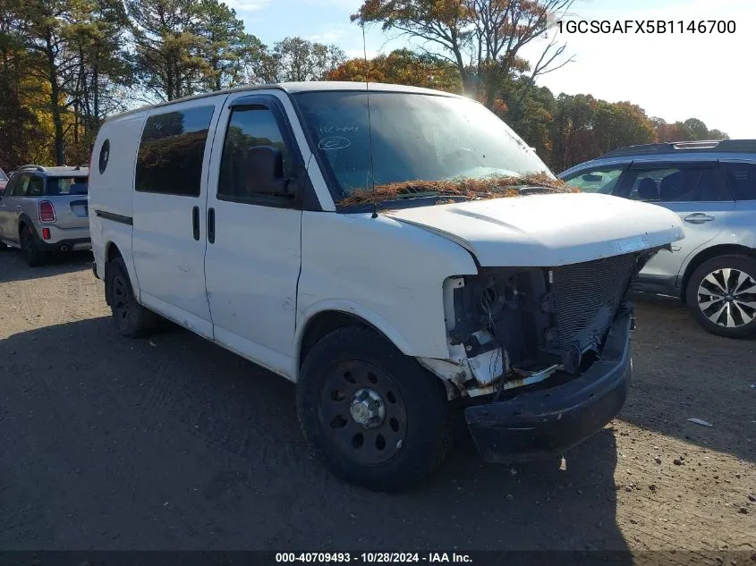 2011 Chevrolet Express 1500 Work Van VIN: 1GCSGAFX5B1146700 Lot: 40709493