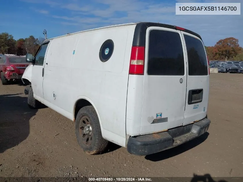 2011 Chevrolet Express 1500 Work Van VIN: 1GCSGAFX5B1146700 Lot: 40709493