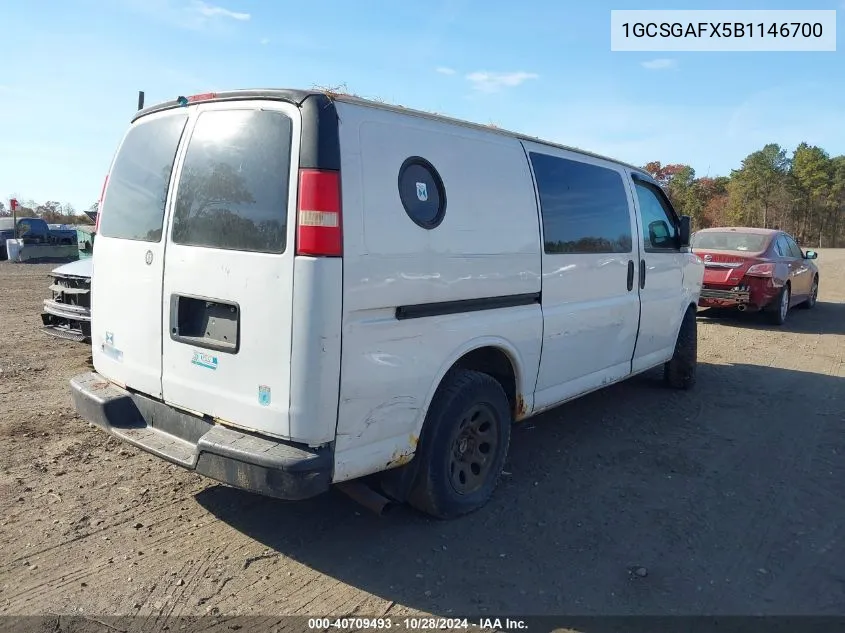 2011 Chevrolet Express 1500 Work Van VIN: 1GCSGAFX5B1146700 Lot: 40709493