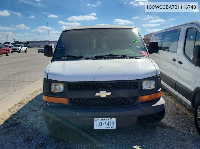 2011 Chevrolet Express G2500 VIN: 1GCWGGBA7B1116748 Lot: 40710921