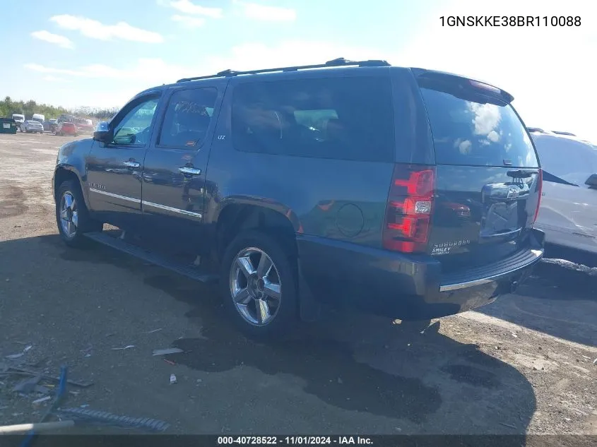 2011 Chevrolet Suburban 1500 Ltz VIN: 1GNSKKE38BR110088 Lot: 40728522