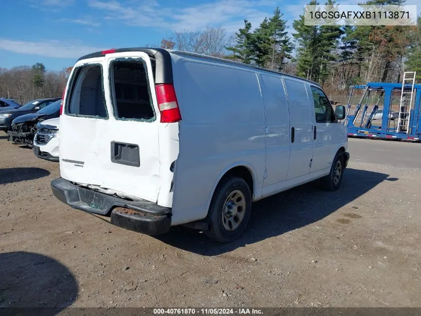 2011 Chevrolet Express 1500 Work Van VIN: 1GCSGAFXXB1113871 Lot: 40761870