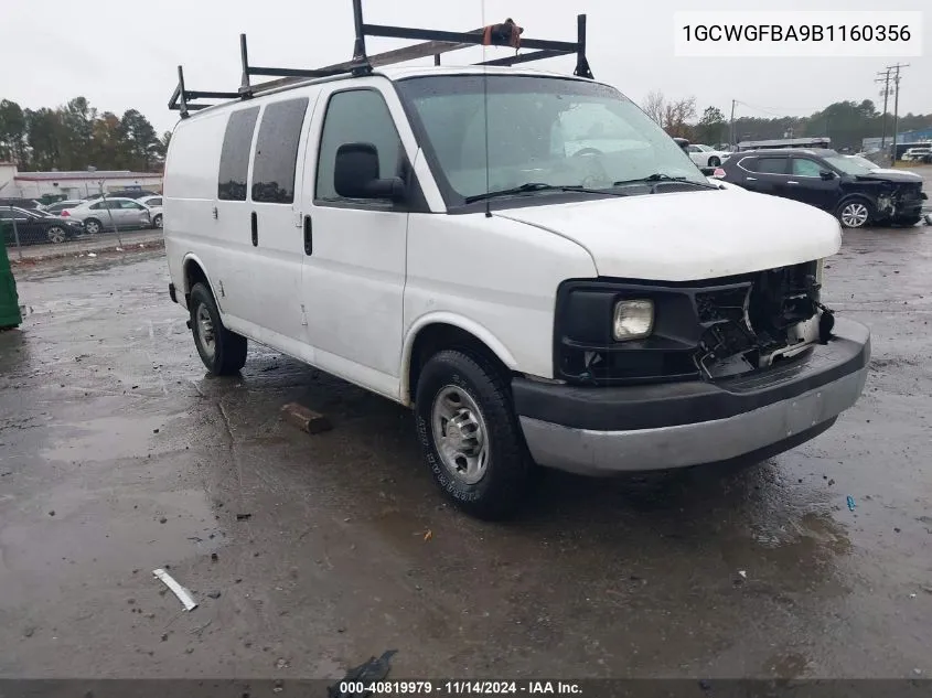 2011 Chevrolet Express 2500 Work Van VIN: 1GCWGFBA9B1160356 Lot: 40819979