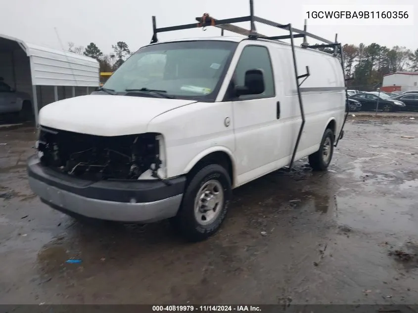 2011 Chevrolet Express 2500 Work Van VIN: 1GCWGFBA9B1160356 Lot: 40819979