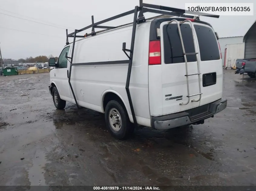 2011 Chevrolet Express 2500 Work Van VIN: 1GCWGFBA9B1160356 Lot: 40819979