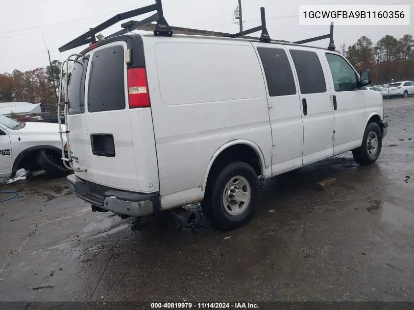 2011 Chevrolet Express 2500 Work Van VIN: 1GCWGFBA9B1160356 Lot: 40819979