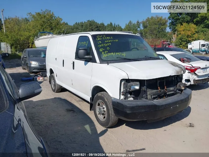 2012 Chevrolet Express 2500 Work Van VIN: 1GCWGFFAXC1124509 Lot: 12091921