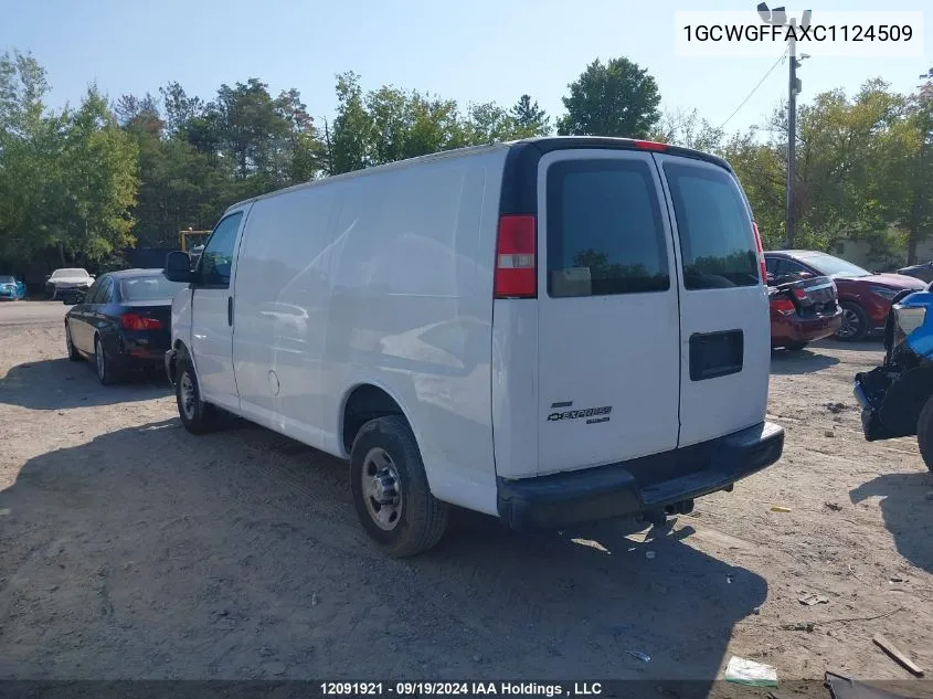 2012 Chevrolet Express 2500 Work Van VIN: 1GCWGFFAXC1124509 Lot: 12091921