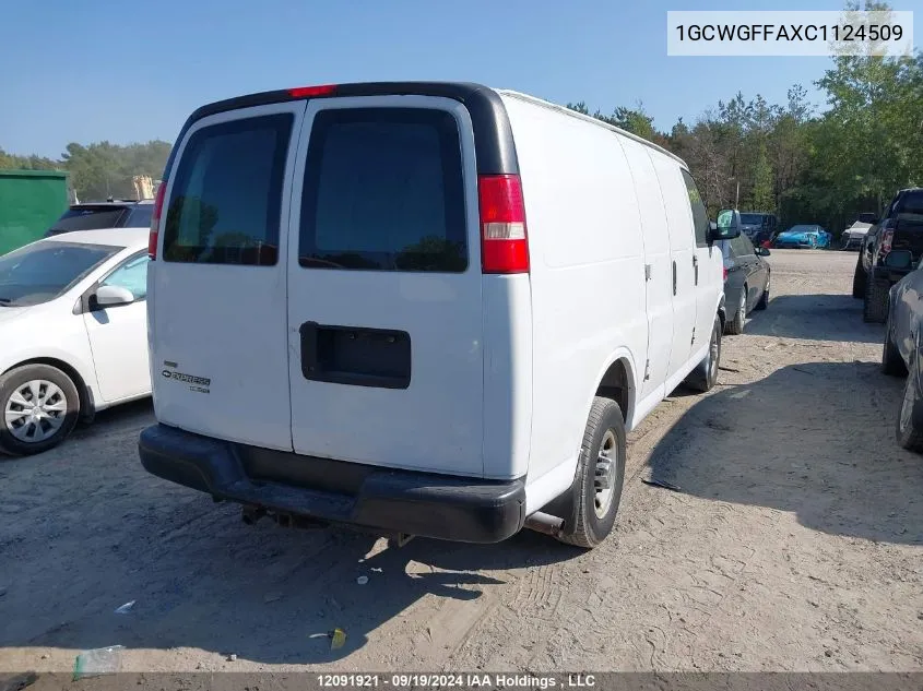 2012 Chevrolet Express 2500 Work Van VIN: 1GCWGFFAXC1124509 Lot: 12091921