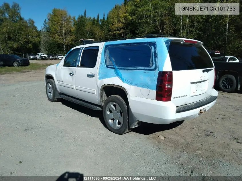 2012 Chevrolet Suburban 1500 Lt VIN: 1GNSKJE71CR101733 Lot: 12111093