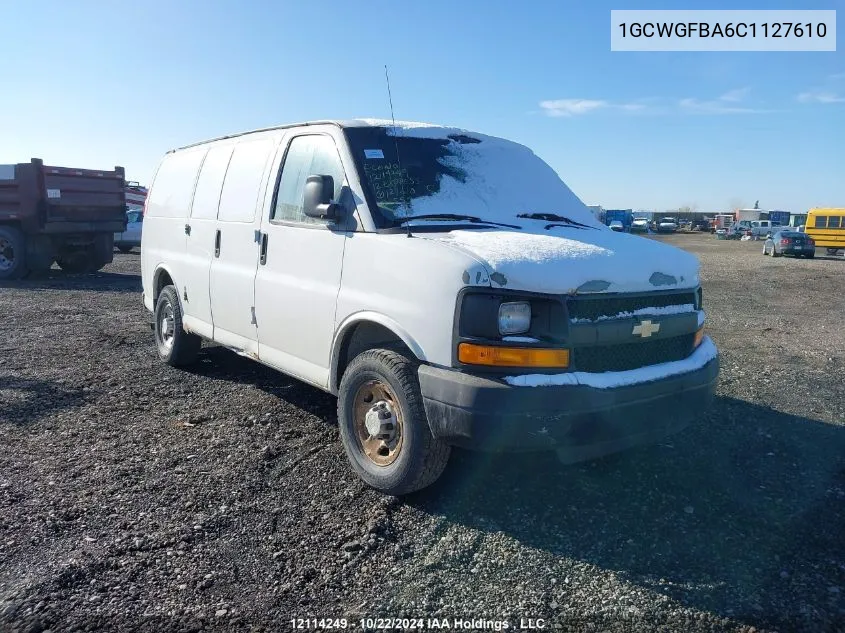 2012 Chevrolet Express VIN: 1GCWGFBA6C1127610 Lot: 12114249