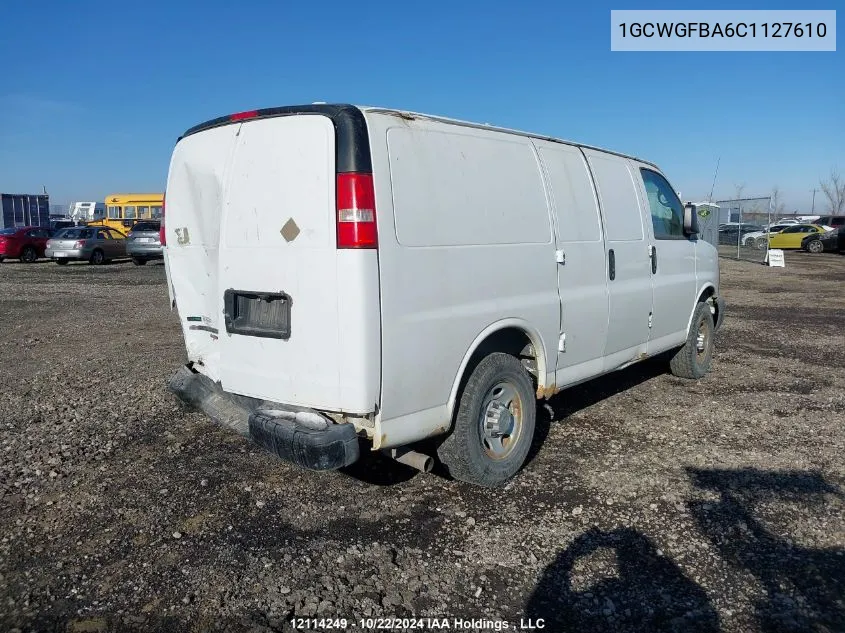 2012 Chevrolet Express VIN: 1GCWGFBA6C1127610 Lot: 12114249