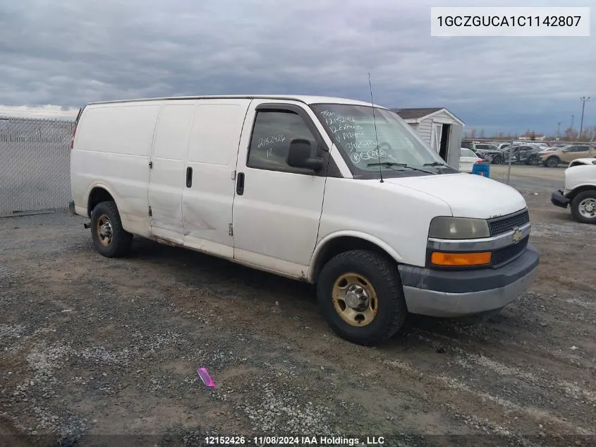 2012 Chevrolet Express Cargo Van VIN: 1GCZGUCA1C1142807 Lot: 12152426