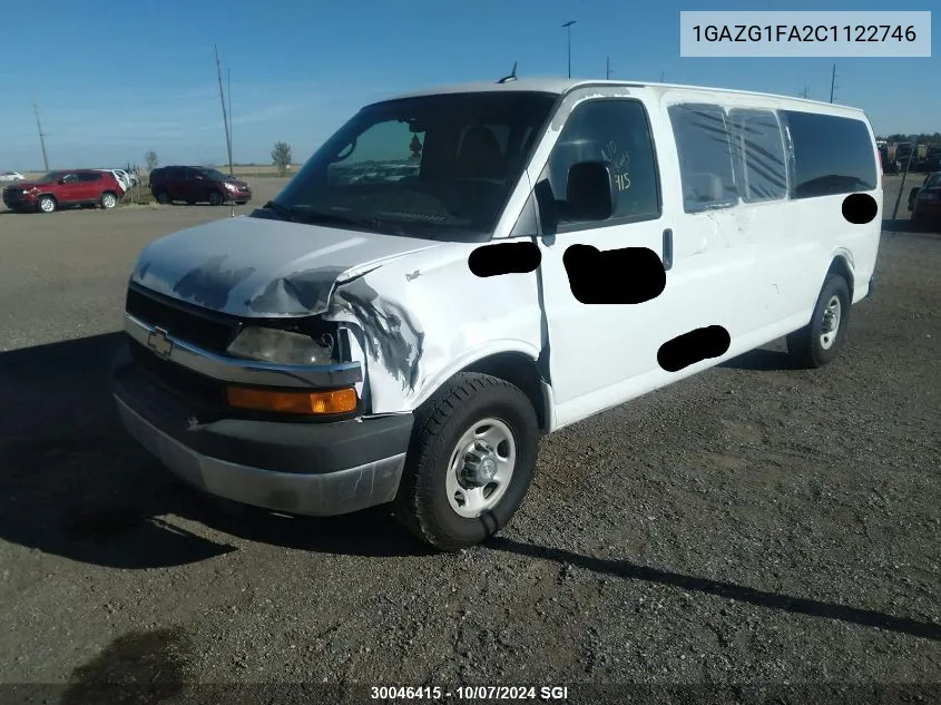 2012 Chevrolet Express G3500 Lt VIN: 1GAZG1FA2C1122746 Lot: 30046415