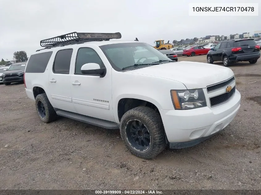 2012 Chevrolet Suburban 1500 Lt VIN: 1GNSKJE74CR170478 Lot: 39199909