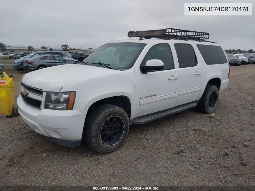 2012 Chevrolet Suburban 1500 Lt VIN: 1GNSKJE74CR170478 Lot: 39199909