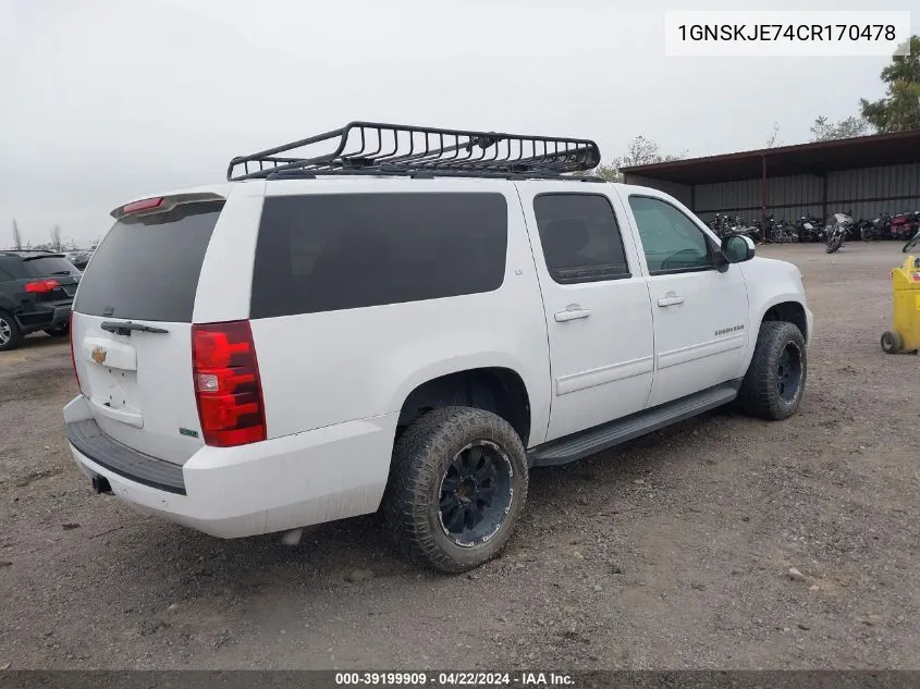 1GNSKJE74CR170478 2012 Chevrolet Suburban 1500 Lt