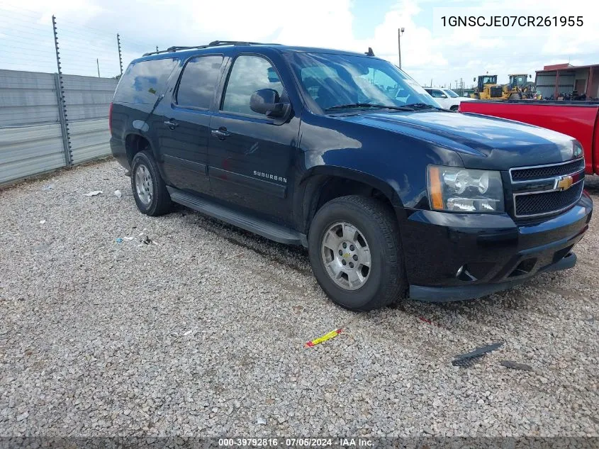 2012 Chevrolet Suburban 1500 Lt VIN: 1GNSCJE07CR261955 Lot: 39792816