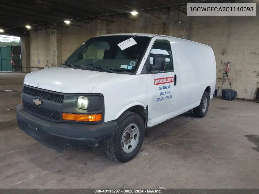 2012 Chevrolet Express 2500 Work Van VIN: 1GCWGFCA2C1140093 Lot: 40133237