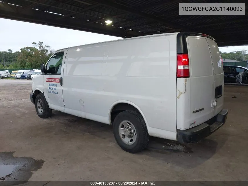 1GCWGFCA2C1140093 2012 Chevrolet Express 2500 Work Van