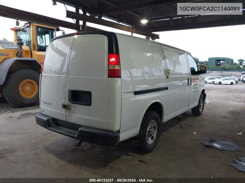 1GCWGFCA2C1140093 2012 Chevrolet Express 2500 Work Van