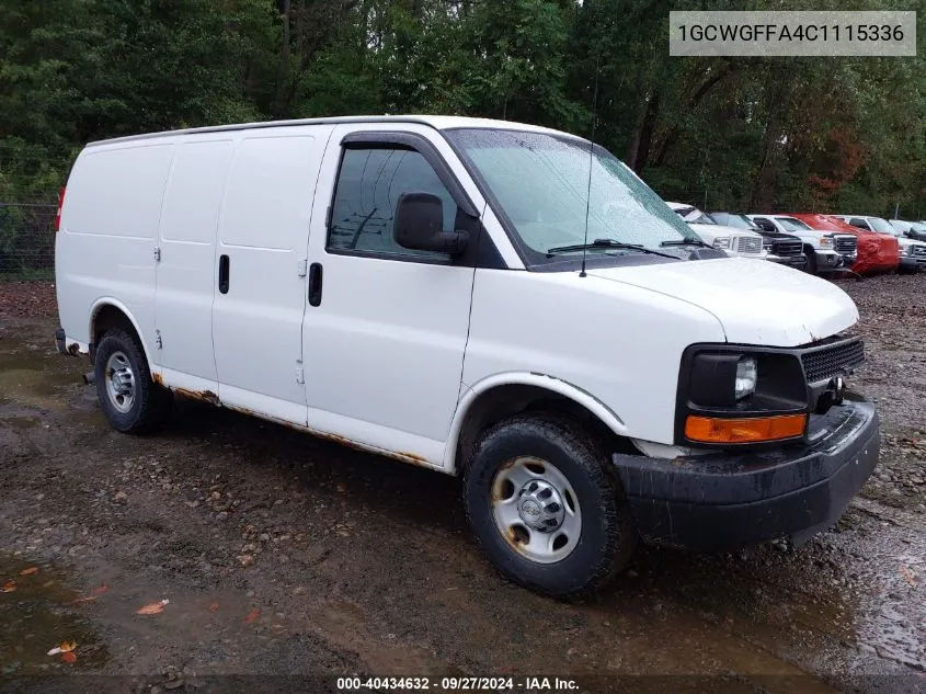 2012 Chevrolet Express 2500 Work Van VIN: 1GCWGFFA4C1115336 Lot: 40434632