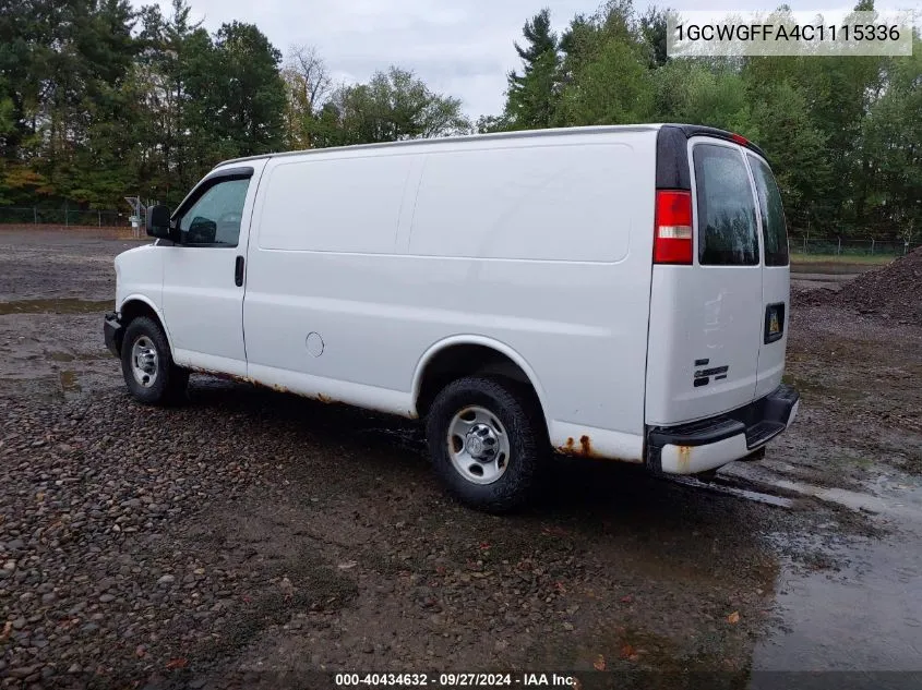 2012 Chevrolet Express 2500 Work Van VIN: 1GCWGFFA4C1115336 Lot: 40434632