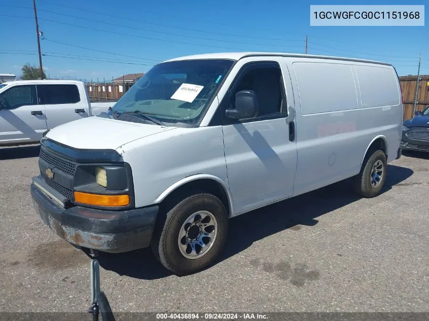 2012 Chevrolet Express 2500 Work Van VIN: 1GCWGFCG0C1151968 Lot: 40436894