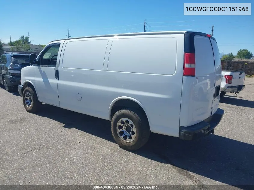 1GCWGFCG0C1151968 2012 Chevrolet Express 2500 Work Van