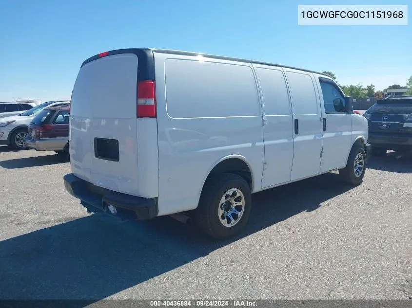 2012 Chevrolet Express 2500 Work Van VIN: 1GCWGFCG0C1151968 Lot: 40436894