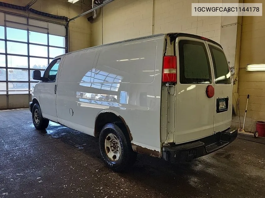 2012 Chevrolet Express G2500 VIN: 1GCWGFCA8C1144178 Lot: 40444813