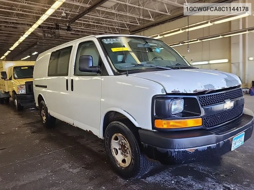 2012 Chevrolet Express G2500 VIN: 1GCWGFCA8C1144178 Lot: 40444813