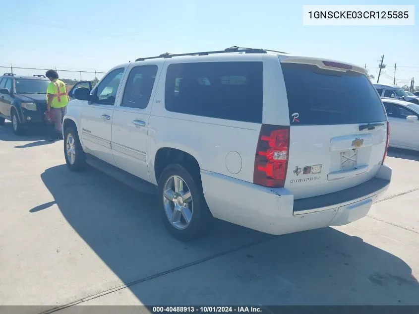 2012 Chevrolet Suburban 1500 Ltz VIN: 1GNSCKE03CR125585 Lot: 40488913