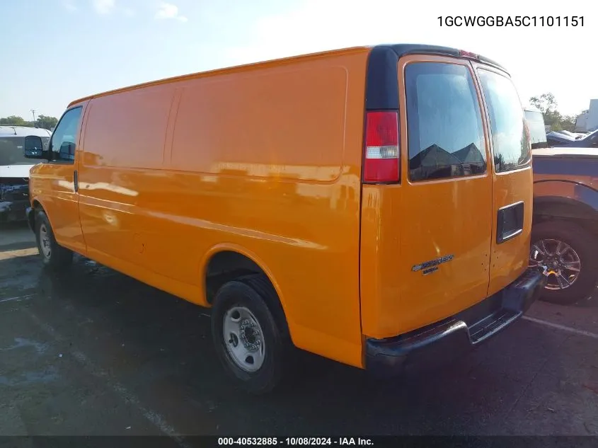 2012 Chevrolet Express 2500 Work Van VIN: 1GCWGGBA5C1101151 Lot: 40532885