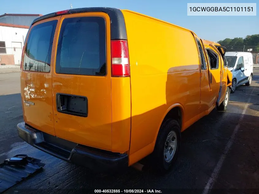 2012 Chevrolet Express 2500 Work Van VIN: 1GCWGGBA5C1101151 Lot: 40532885