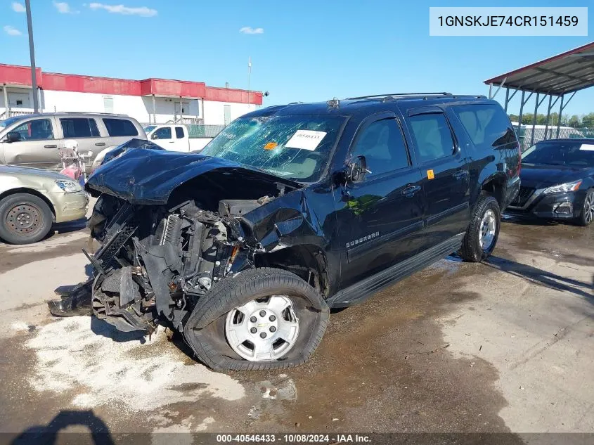 1GNSKJE74CR151459 2012 Chevrolet Suburban 1500 Lt