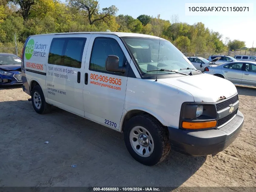 2012 Chevrolet Express 1500 Work Van VIN: 1GCSGAFX7C1150071 Lot: 40568083