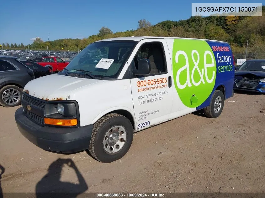 1GCSGAFX7C1150071 2012 Chevrolet Express 1500 Work Van