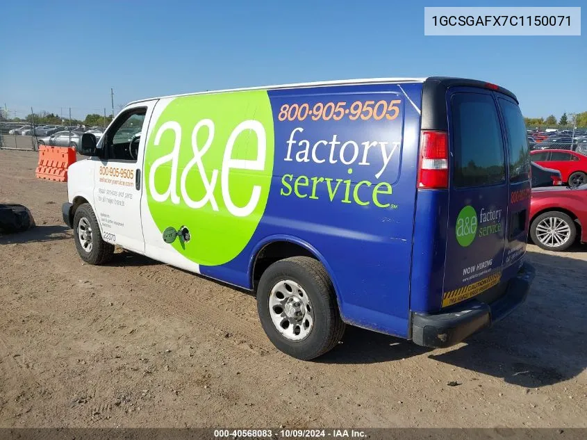 1GCSGAFX7C1150071 2012 Chevrolet Express 1500 Work Van