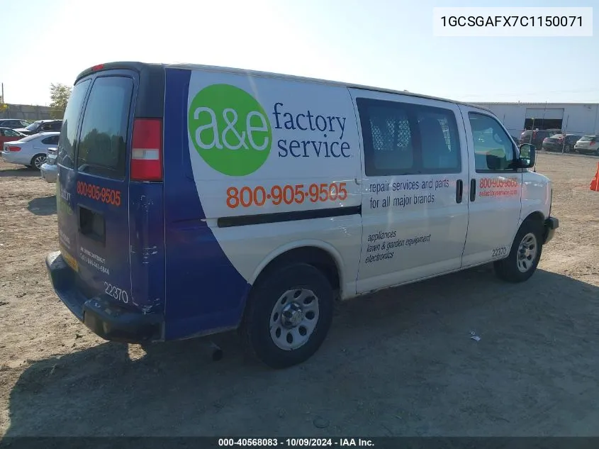 1GCSGAFX7C1150071 2012 Chevrolet Express 1500 Work Van