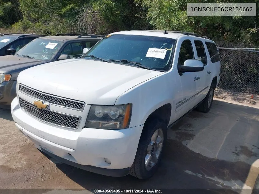 2012 Chevrolet Suburban 1500 Ltz VIN: 1GNSCKE06CR136662 Lot: 40569405