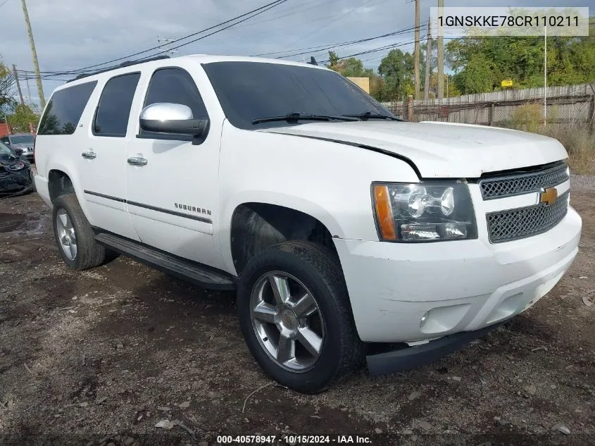 2012 Chevrolet Suburban 1500 Ltz VIN: 1GNSKKE78CR110211 Lot: 40578947