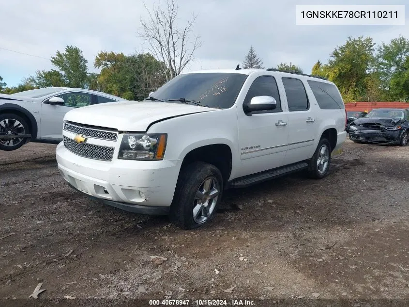 2012 Chevrolet Suburban 1500 Ltz VIN: 1GNSKKE78CR110211 Lot: 40578947